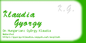 klaudia gyorgy business card